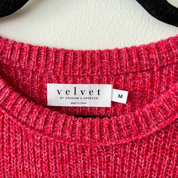 Velvet by Graham & Spencer Red Asymmetric Hem Ribbed Crewneck Sweater - Picture 5 of 6